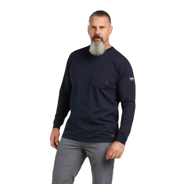 Ariat FR Stretch Logo T-Shirt in Navy